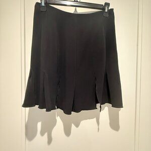 Rachel Zoe black A-line mini skirt with front slits. Elegant, simple.